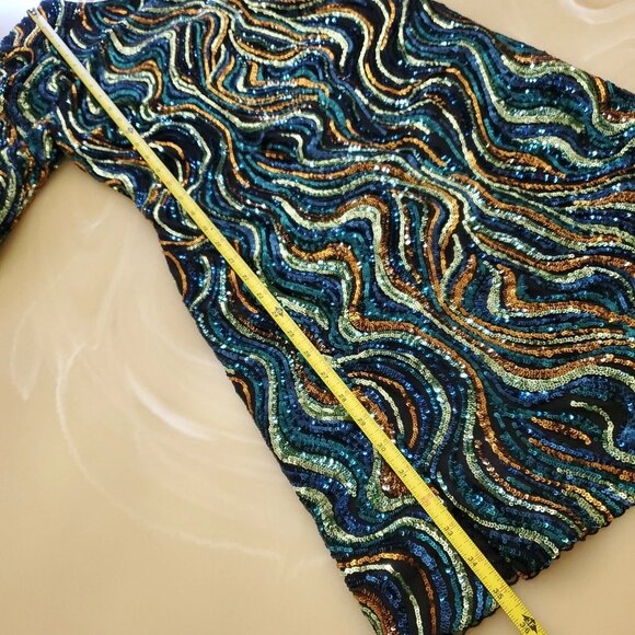 Dress the Population Black Label Nathalia Sequined Long-Sleeve Mini Dress XXL - Picture 10 of 16